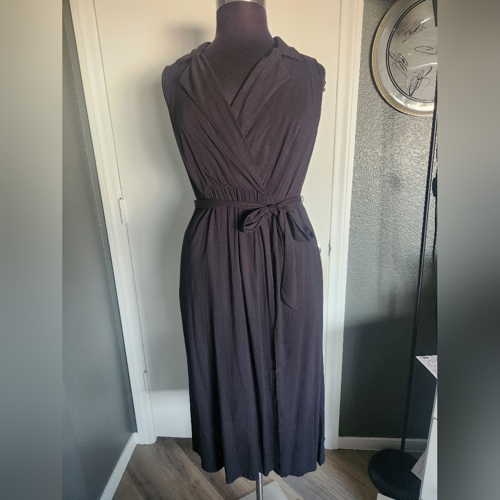 Torrid Midi Rayon Slub Sleeveless Shirt Dress